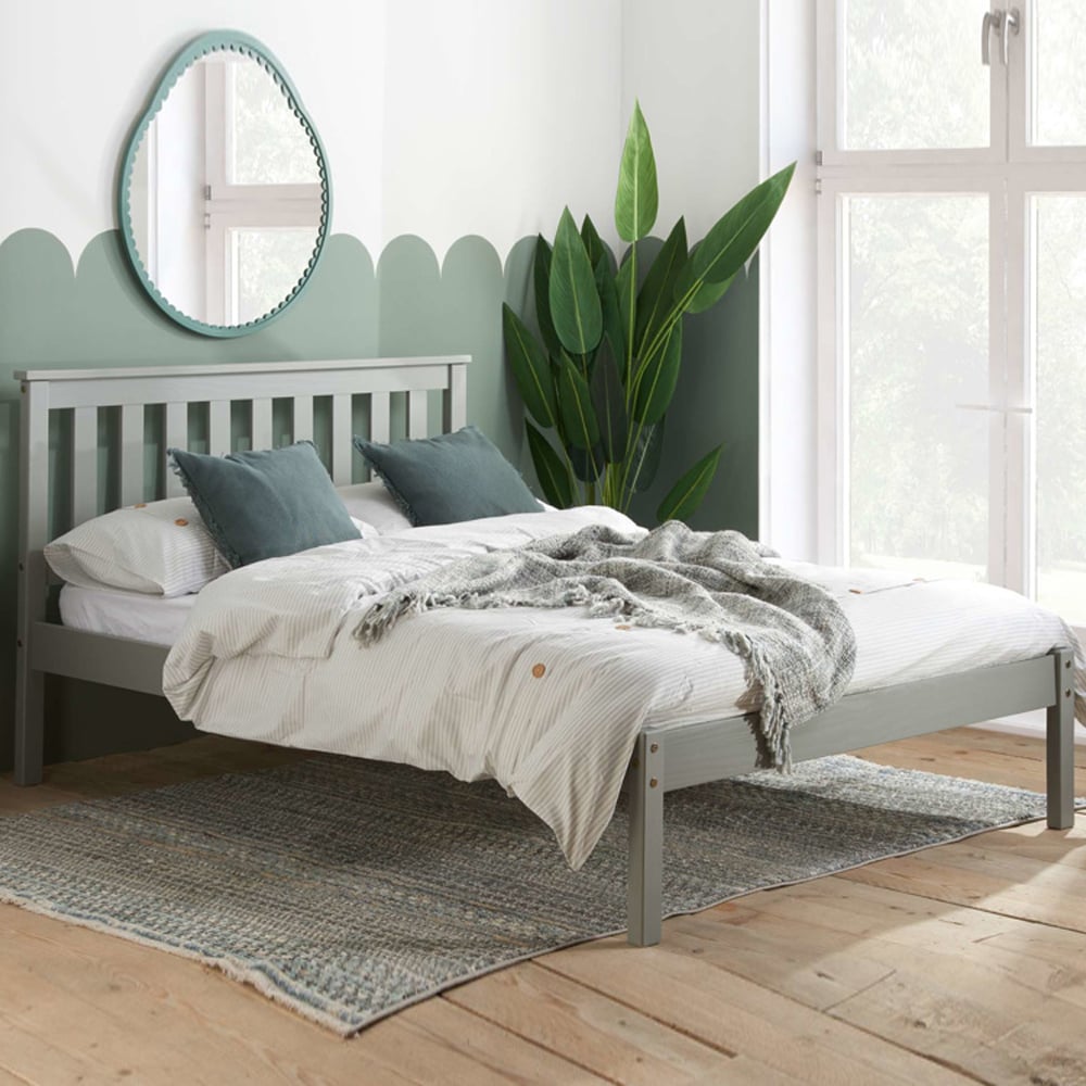 Danvers Wooden Double Bed In Grey | Bed Sava