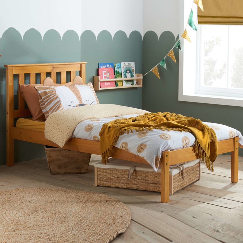Danvers Wooden Single Bed In Antique Pine | Bed Sava