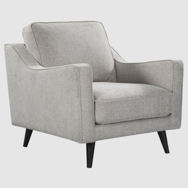 Darby Fabric 1 Seater Sofa In Greige | Bed Sava