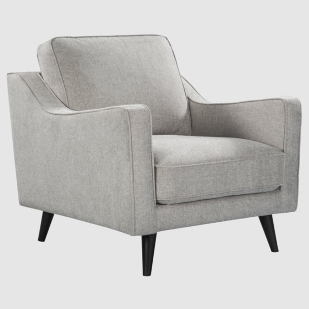 Darby Fabric 1 Seater Sofa In Greige