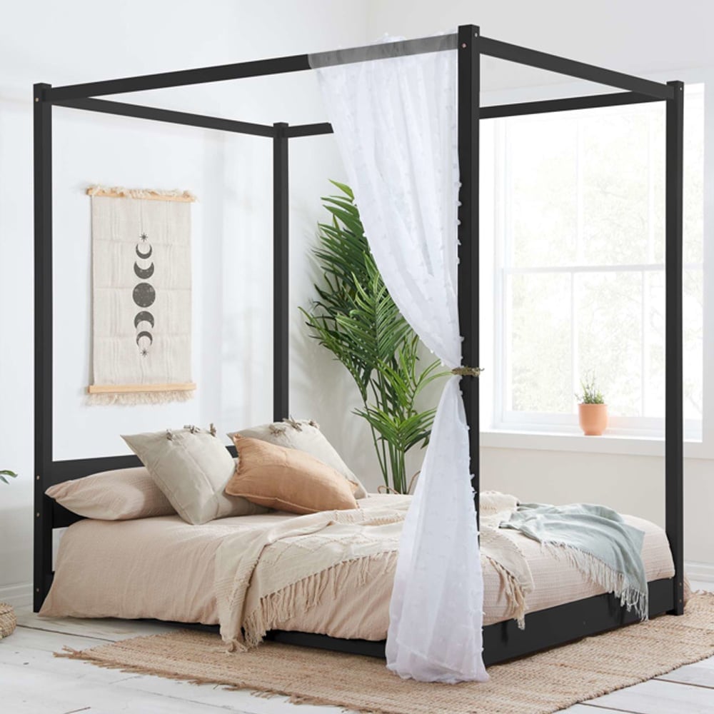 Darian Wooden King Size Bed In Black