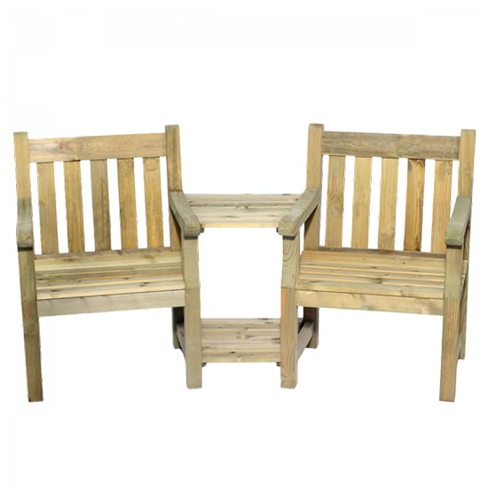 Darko Wooden Seating Set In Green Natural