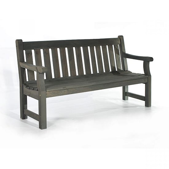 Darko Medium Wooden Garden Seating Bench In Dark Grey