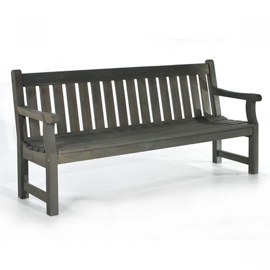 Darko Large Wooden Garden Seating Bench In Dark Grey