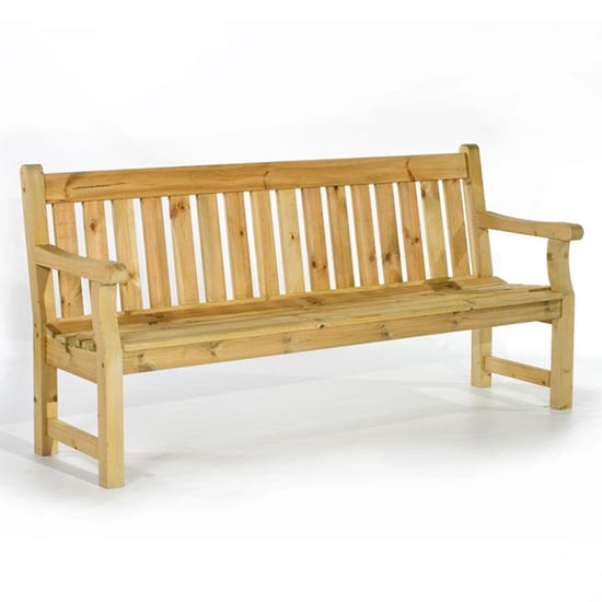 Darko Large Wooden Garden Seating Bench In Green Natural
