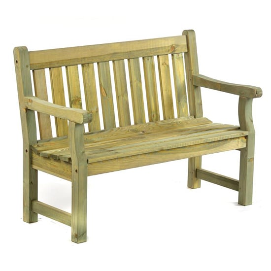 Darko Small Wooden Garden Seating Bench In Green Natural