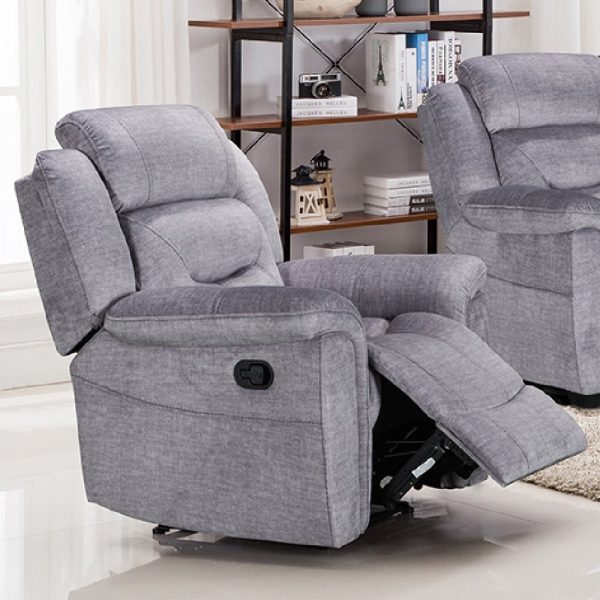 Darley Fabric 1 Seater Recliner Sofa In Grey | Bed Sava