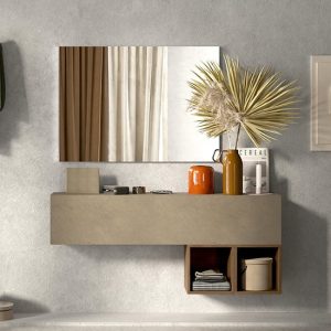 Darrin Wall Hung Hallway Furniture Set In Clay And Mercure | Bed Sava