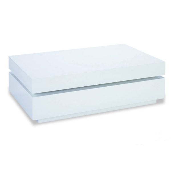 Daryl High Gloss Coffee Table In White | Bed Sava
