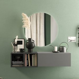 Davon Wall Hung Hallway Furniture Set In Slate And Piombo | Bed Sava