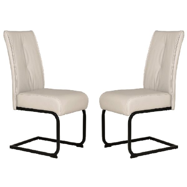 Decatur Natural Leather Dining Chairs With Black Legs In Pair | Bed Sava