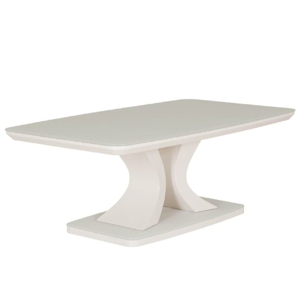 Decatur Glass Rectangular Coffee Table In Greige | Bed Sava