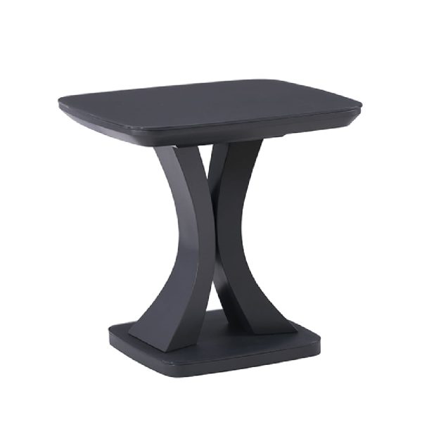 Decatur Glass Square Lamp Table In Charcoal | Bed Sava