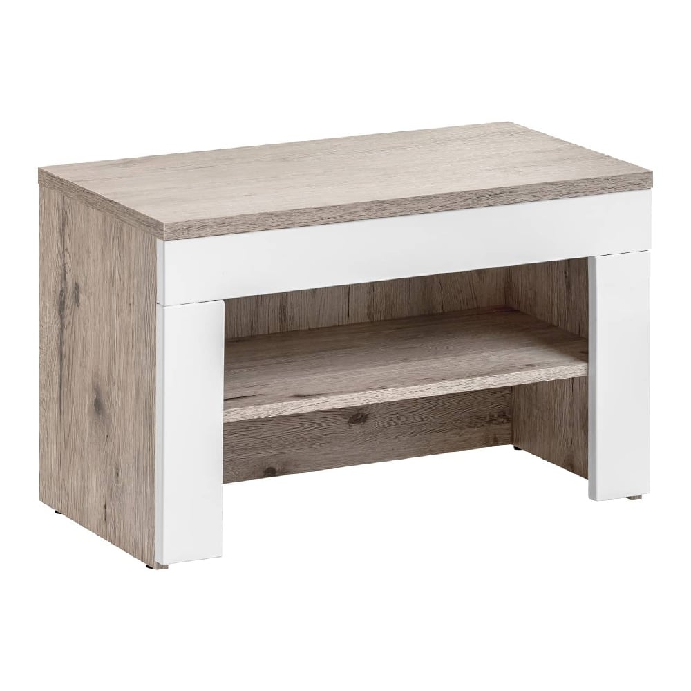Deland Wooden Hallway Seating Bench In White And Oak