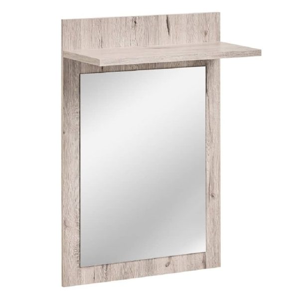 Deland Wooden Hallway Wall Mirror With 1 Mirror In Wellington Oak | Bed Sava