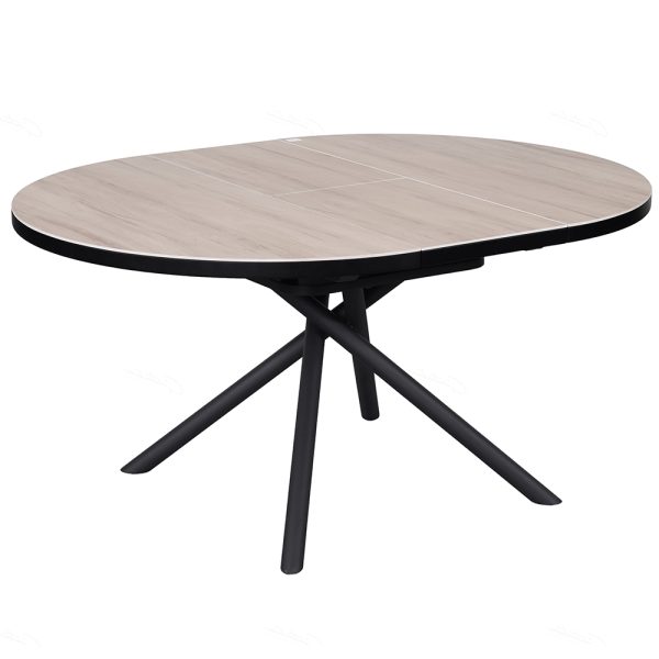 Denton Ceramic Marble Extending Dining Table In Oak | Bed Sava