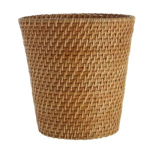 Denver Rattan Waste Basket In Natural | Bed Sava