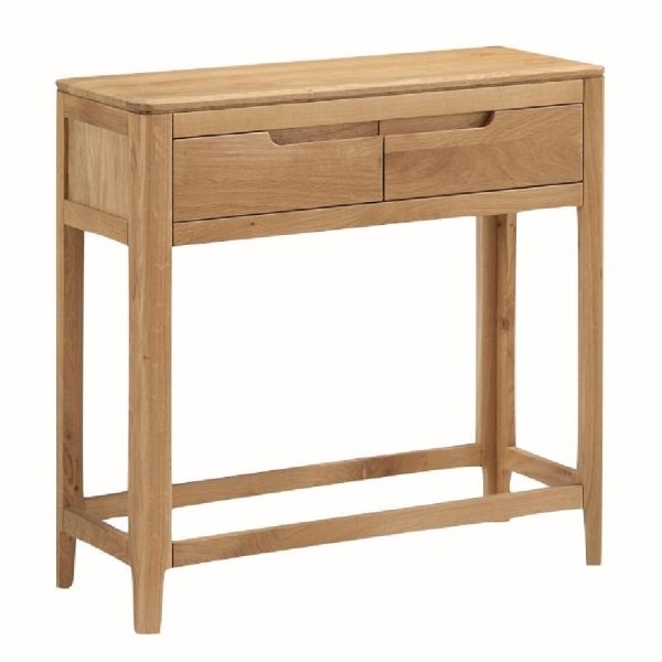 Derry Wooden Console Table With 2 Drawers In Oak | Bed Sava