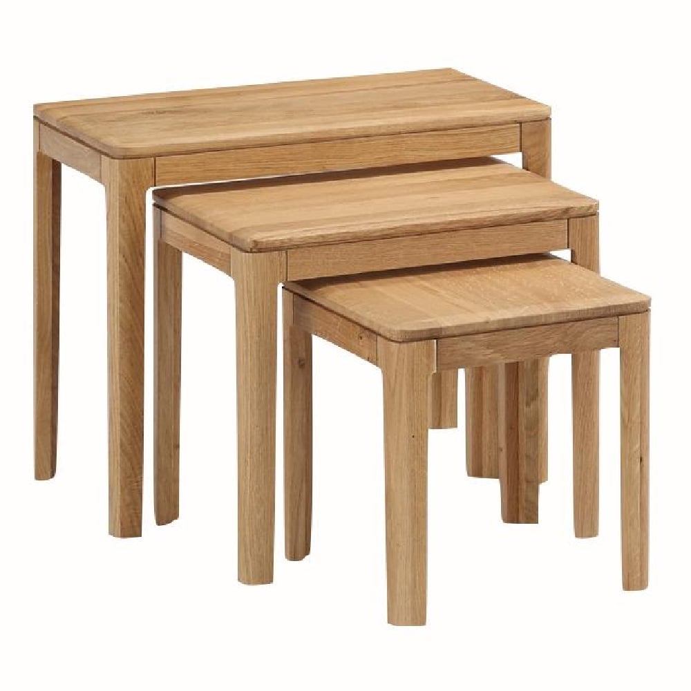 Derry Wooden Nest Of 3 Tables In Oak