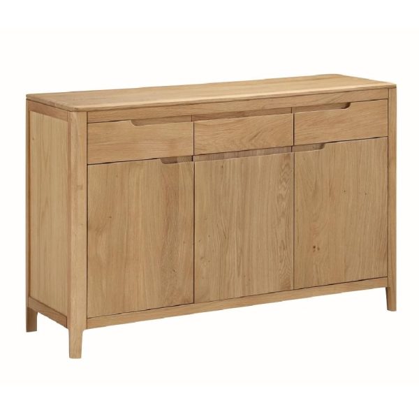 Derry Wooden Sideboard With 3 Doors 3 Drawers In Oak | Bed Sava