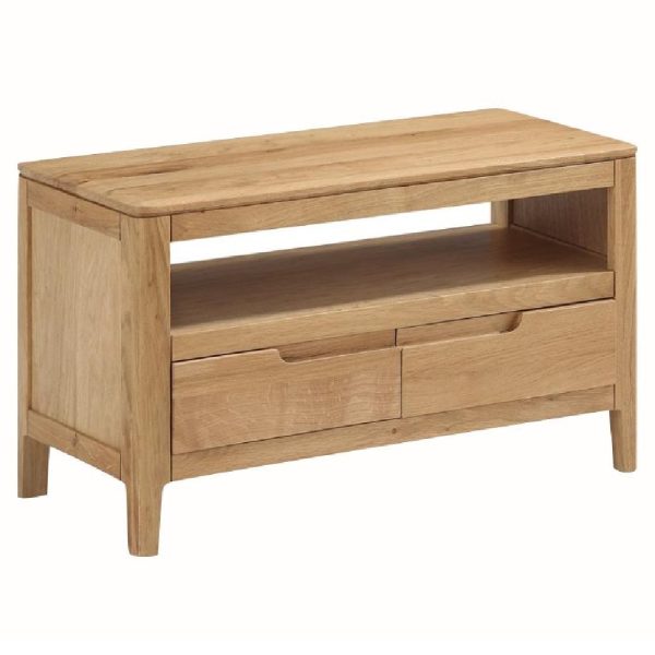 Derry Wooden TV Stand With 2 Drawers In Oak | Bed Sava