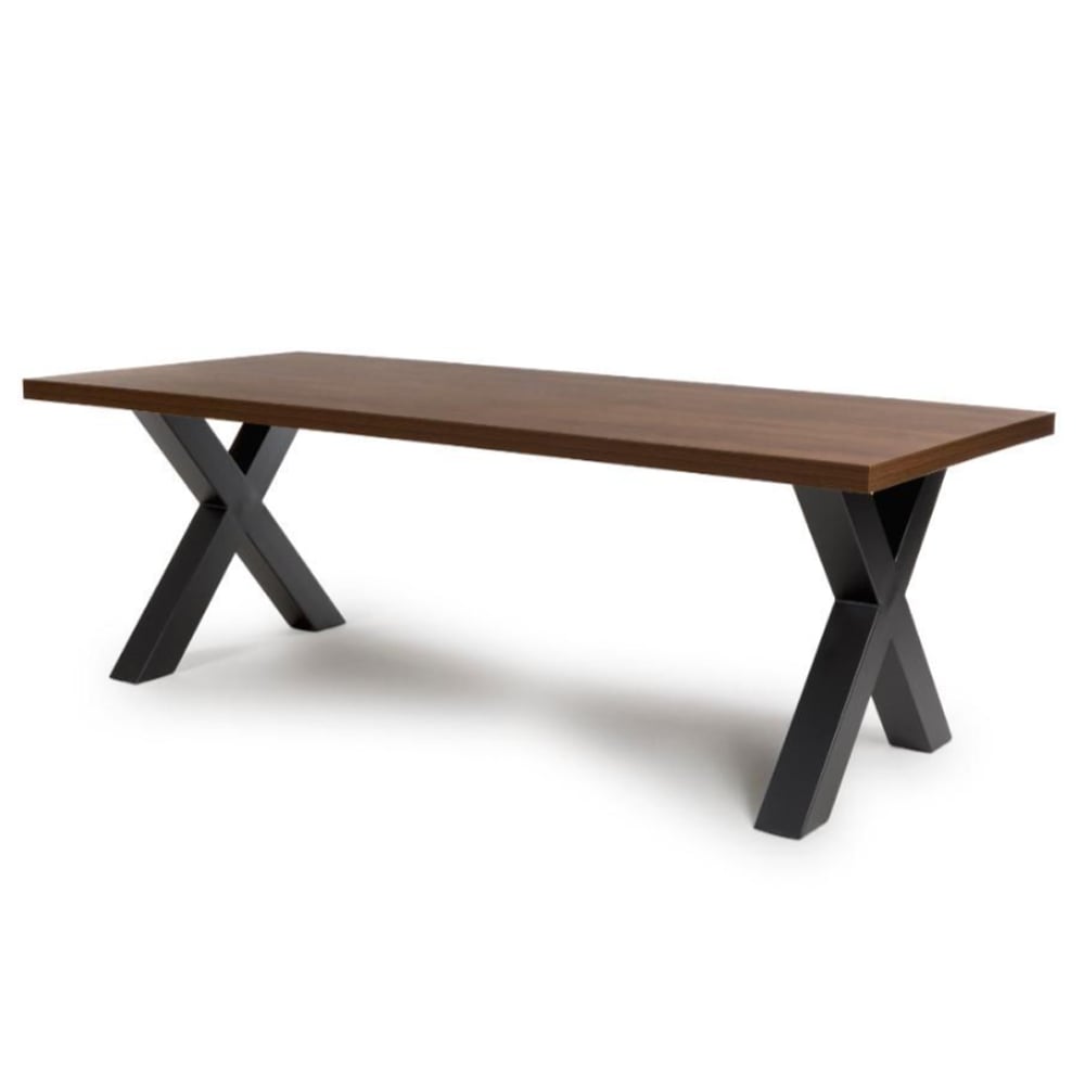 Detroit Large Wooden Rectangular Dining Table In Smoked Oak
