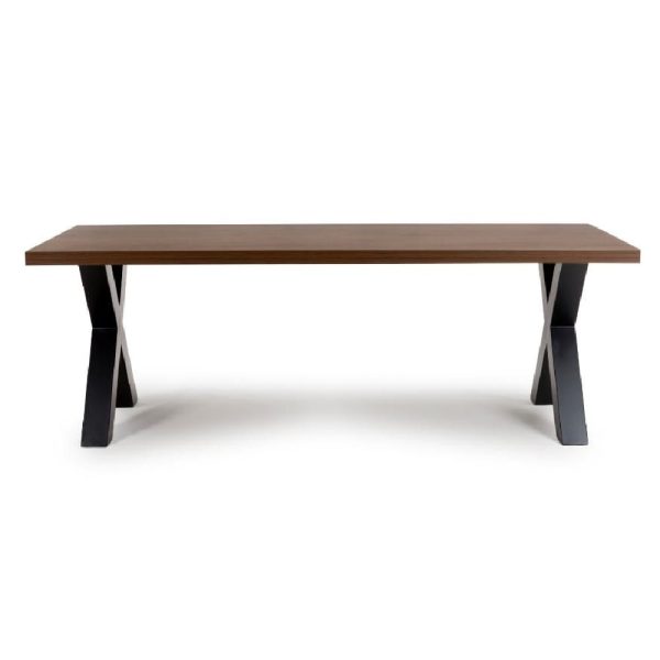 Detroit Small Wooden Dining Table With Black Legs In Smoked Oak | Bed Sava