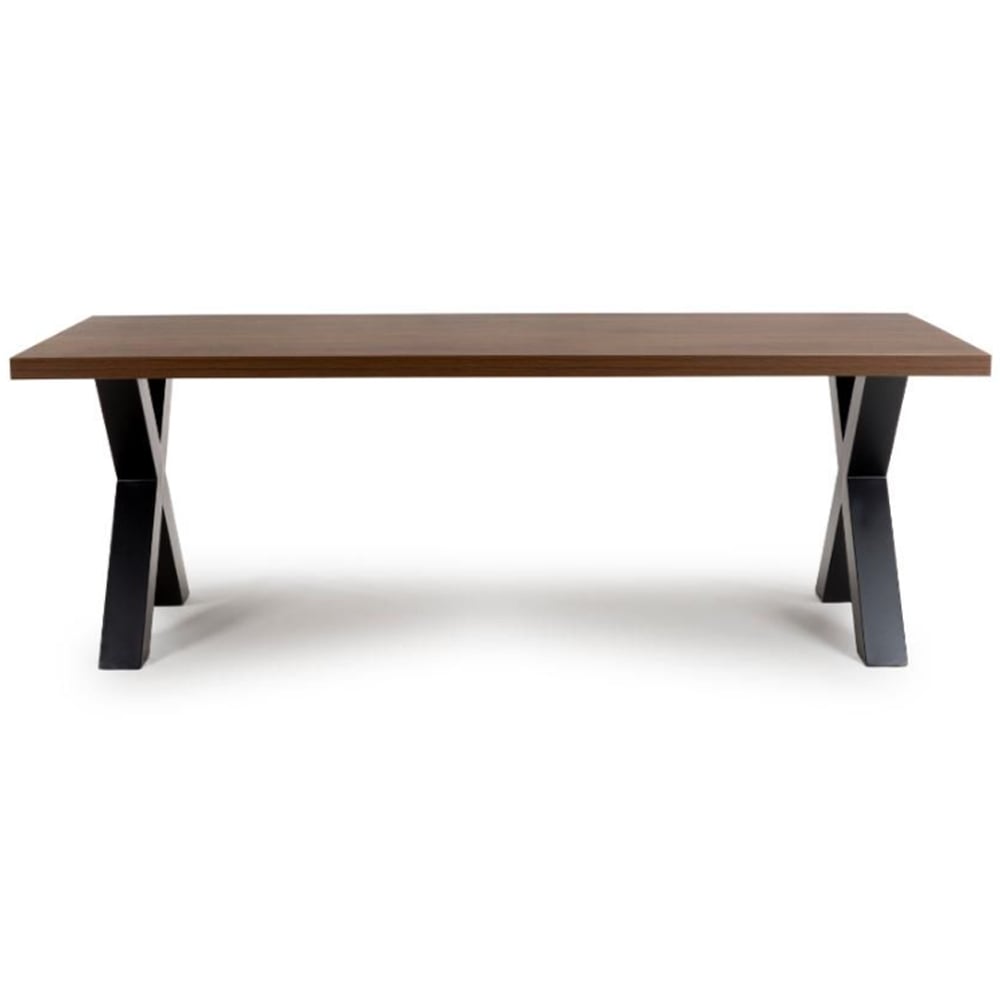 Detroit Small Wooden Rectangular Dining Table In Smoked Oak