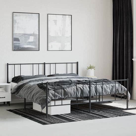 Devlin Metal Super King Size Bed In Black | Bed Sava