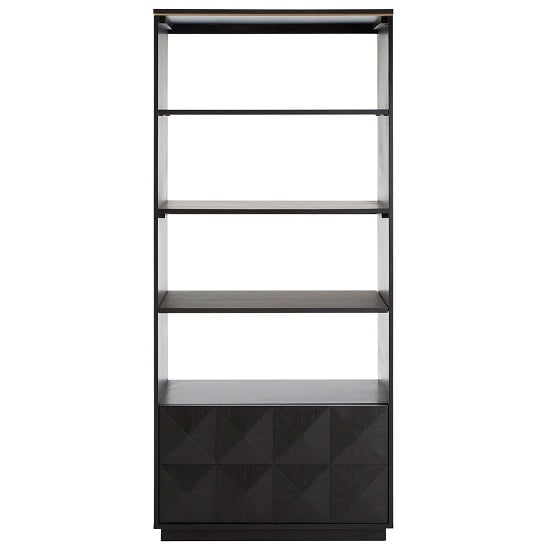 Chalawan Rubberwood Shelf Unit In Black | Bed Sava