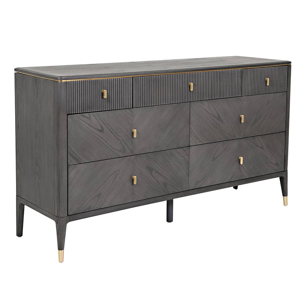 Dileta Wooden Chest Of 7 Drawers In Ebony