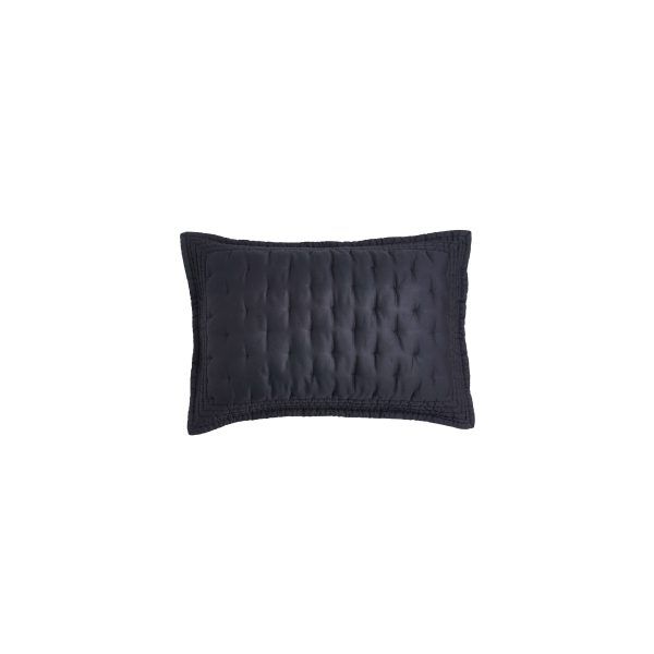 Donna Karan Essential Quilted Standard Pillowcase Black | Bed Sava
