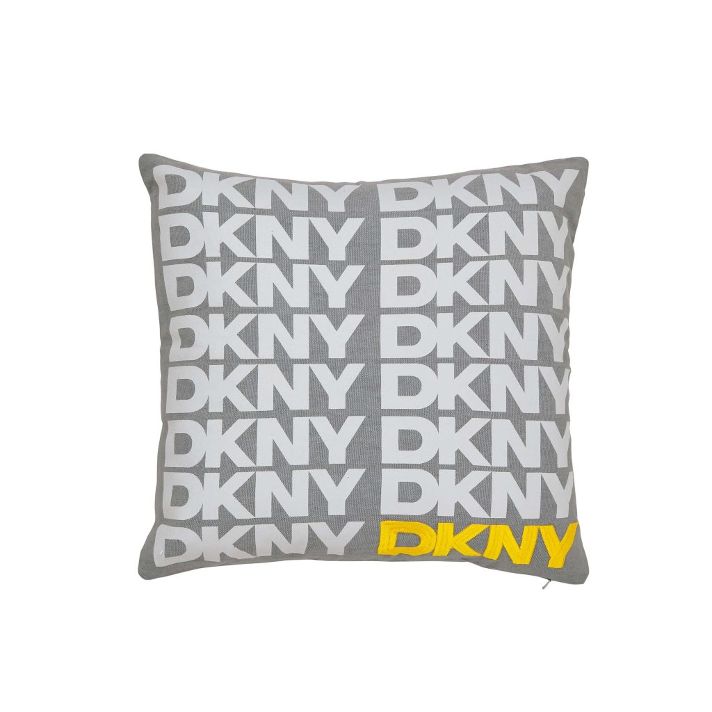 DKNY Logo Cushion 45cm x 45cm, Grey