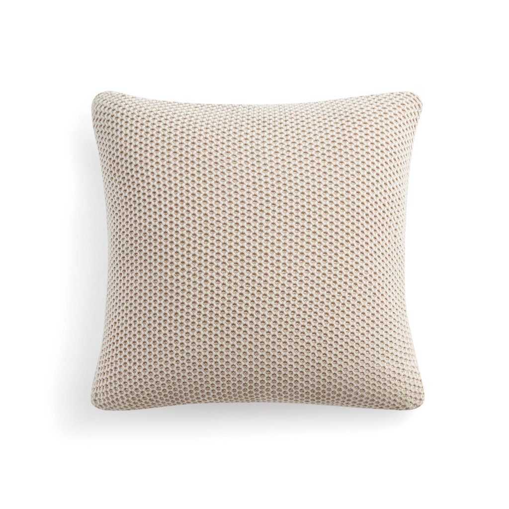 DKNY Pure Honeycomb Knitted Cushion 50cm x 50cm, Linen