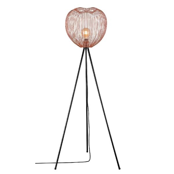Dollis Metal Floor Lamp In Copper | Bed Sava