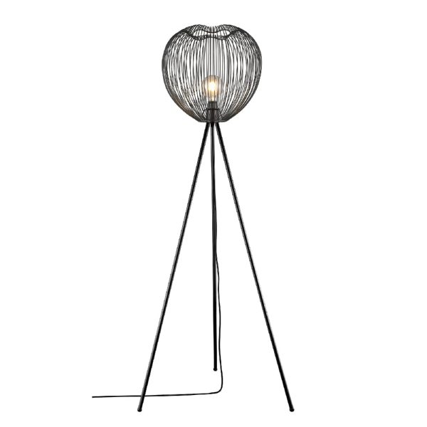 Dollis Metal Floor Lamp In Matt Black | Bed Sava