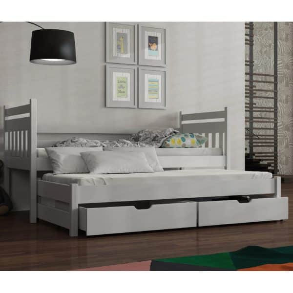 Donna Wooden Day Bed Without Mattress And Trundle In White | Bed Sava