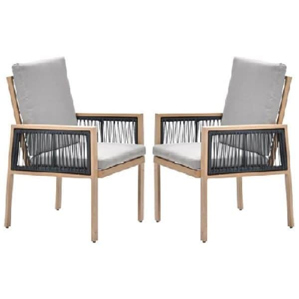 Dove Desert Sand Aluminium Garden Dining Chairs In Pair | Bed Sava