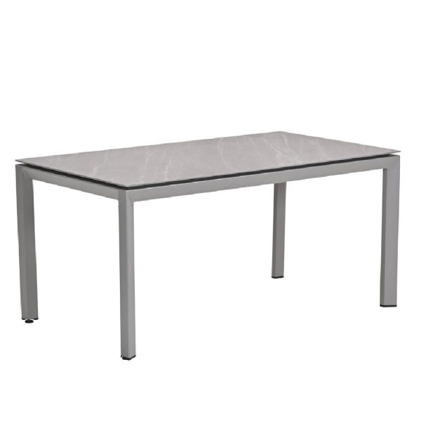 Draper Small Stone Rectangular Garden Dining Table In Sand | Bed Sava