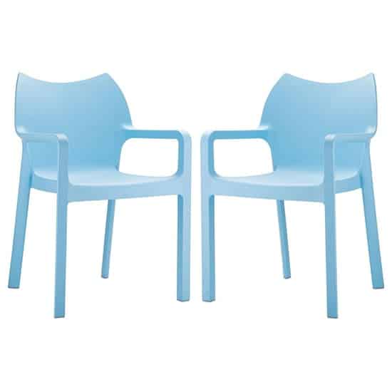 Dublin Light Blue Reinforced Glass Fibre Dining Chairs In Pair