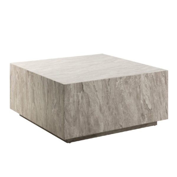 Duluth Marble Coffee Table Square In Grey | Bed Sava