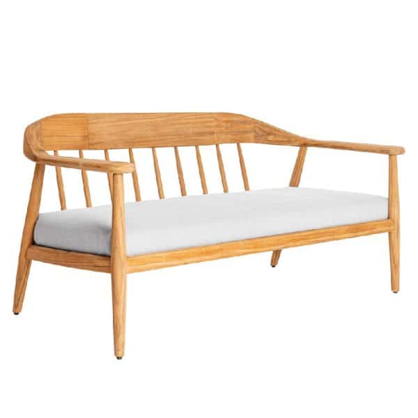 Duluth Wooden Garden 2 Seater Sofa In Natural | Bed Sava