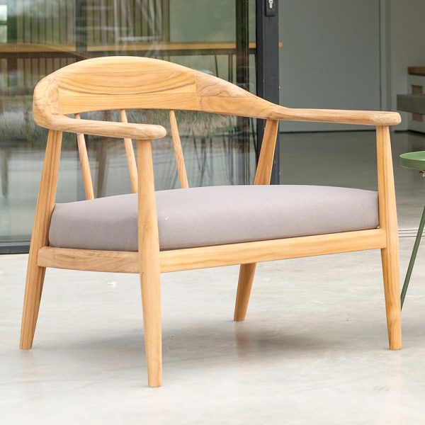 Duluth Wooden Garden Lounge Chair In Natural | Bed Sava