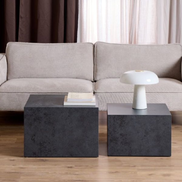 Duluth Wooden Nesting Coffee Tables Square In Black Ocean | Bed Sava