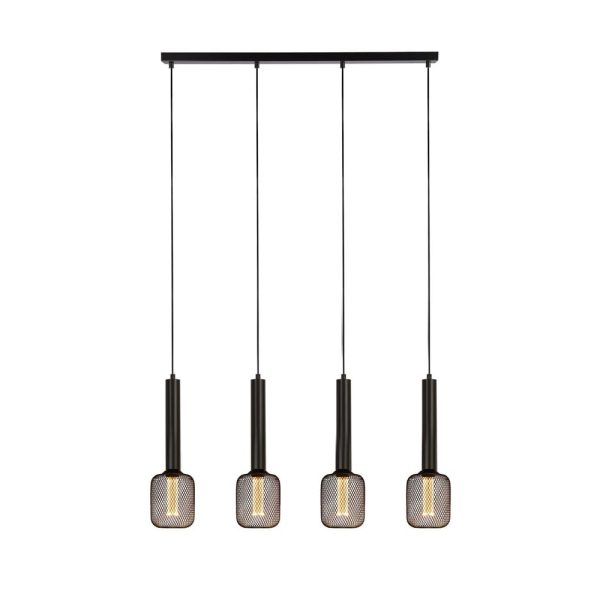 Dulwich 4 Light Bar Pendant Light In Black | Bed Sava
