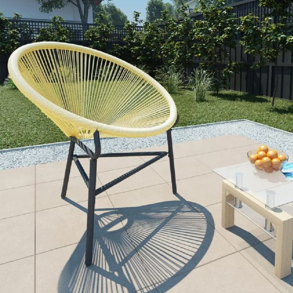 Durant Poly Rattan Garden Moon Chair In Beige | Bed Sava