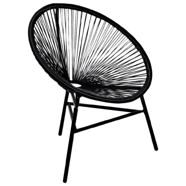 Durant Poly Rattan Garden Moon Chair In Black | Bed Sava