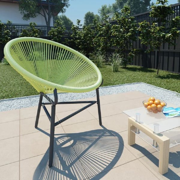 Durant Poly Rattan Garden Moon Chair In Green | Bed Sava