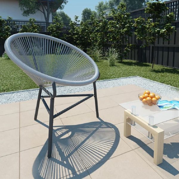 Durant Poly Rattan Garden Moon Chair In Grey | Bed Sava