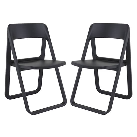 Durham Black Polypropylene Dining Chairs In Pair